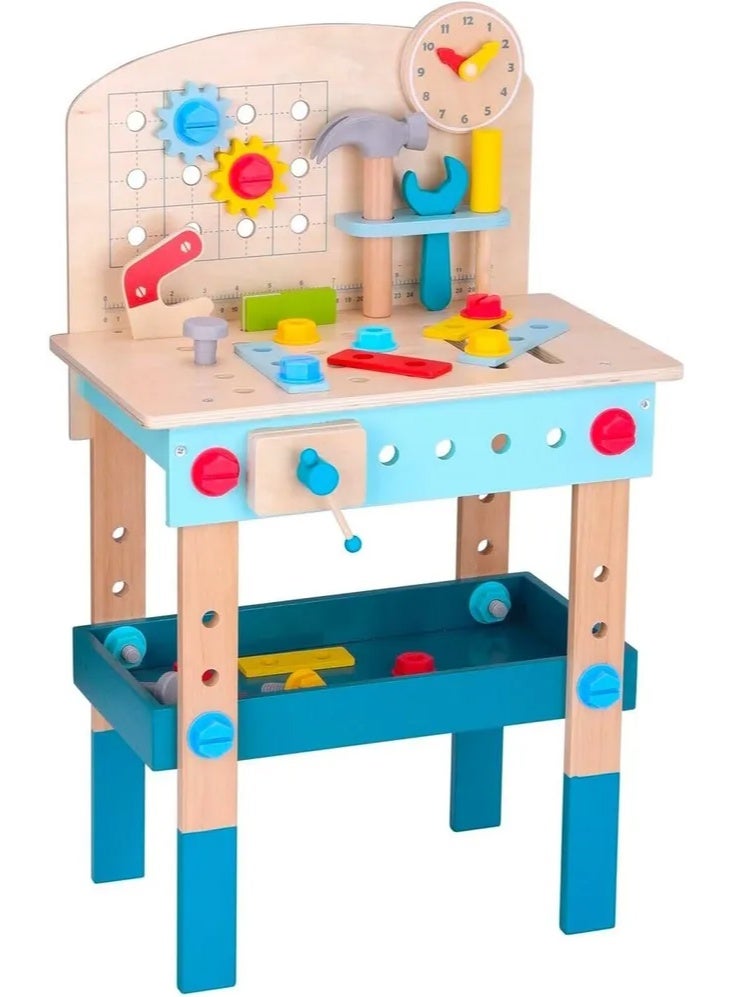 TOOKY TOY TookyToy Wooden Work Bench - 54pcs - Image 1